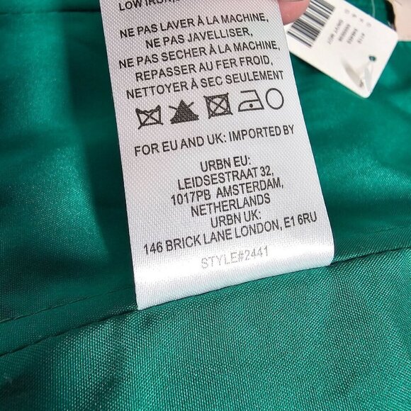 Hutch Polka Dots Strapless Pleated Blouse Back Zip Tie Back Stretch Womens 6 NWT - Picture 13 of 16